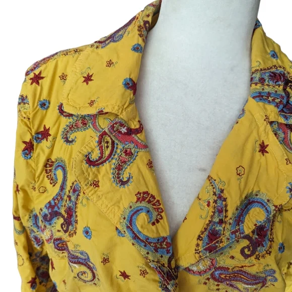 Paisley Yellow Women's Jacket - Picture 3 of 14